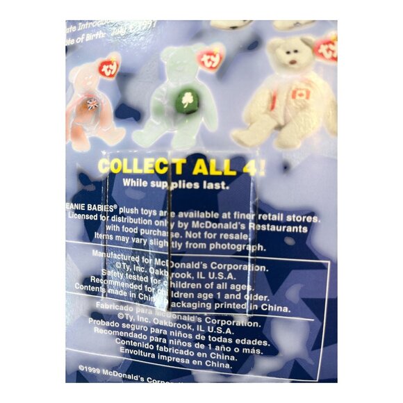 Ty McDonald’s Teenie Beanie Babies “Glory the Bear” 1999 Ronald McDonald House N - Picture 4 of 4